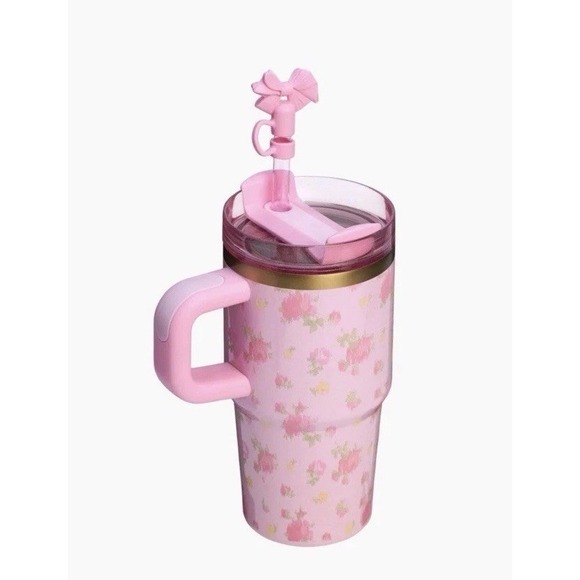 Stanley x Love Shack Fancy Ibiza Sunset Floral Pink  20 Oz Quencher New - Picture 3 of 4